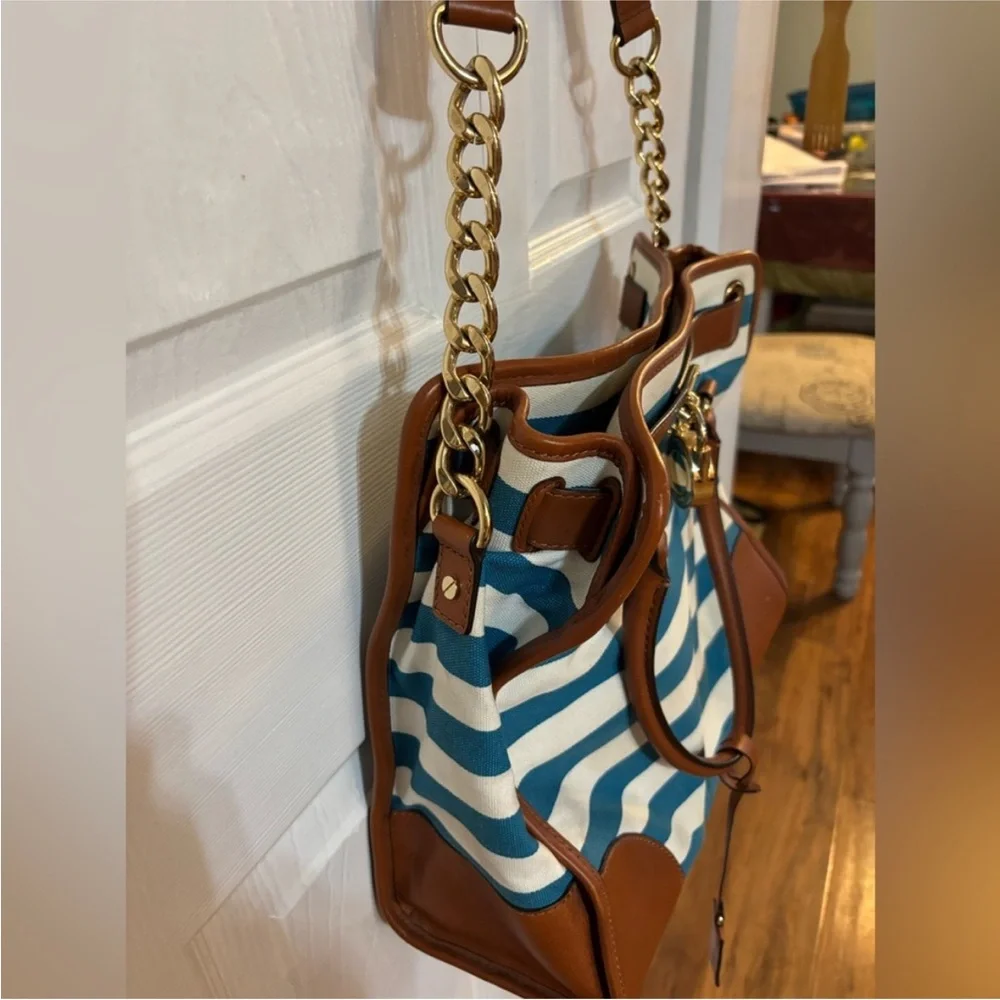 michael kors‎ hamilton canvas striped tote - Picture 7 of 7